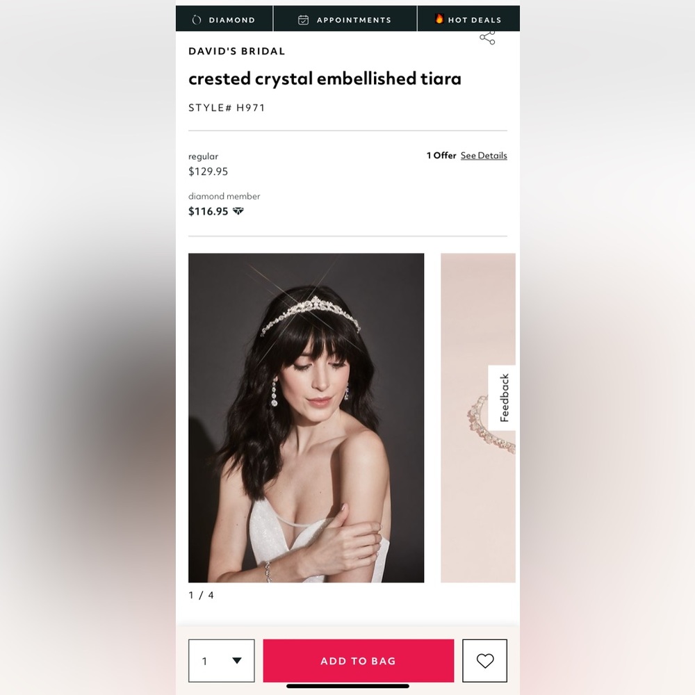 David’s Bridal Crystal Tiara